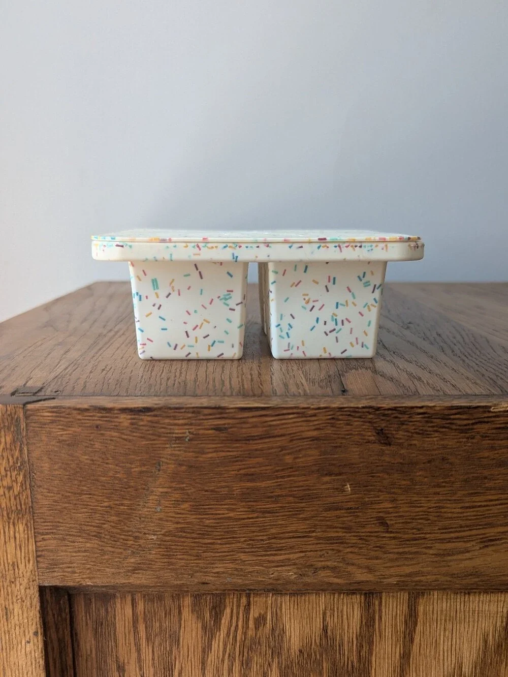 W&P Peak Extra Large Ice Cube Tray + Lid White Speckled Funfetti Silicone